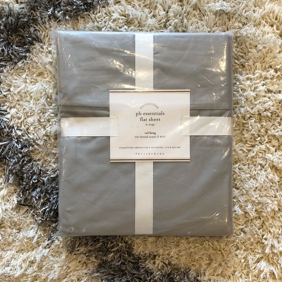 Pottery Barn Bedding Cal King Flat Sheet In Gray Mist Poshmark